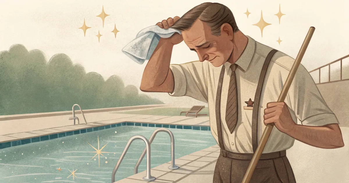 A pool cleaning service at work, illustrating how Do I Show Up in the Google Map Pack for My Pool Cleaning Service.